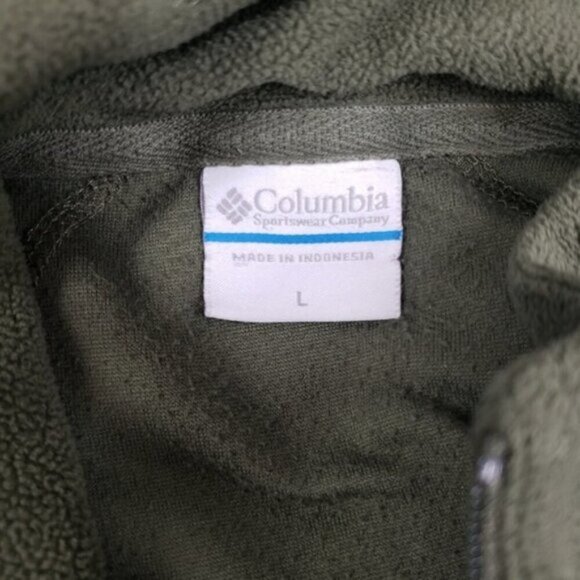 Columbia Green Fleece 1/2 Zip Pullover Long Sleeve Outdoor Activewear Large - Picture 10 of 13